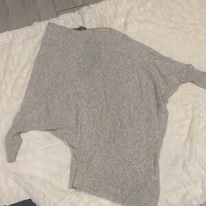 Love Stitch Light Gray Poncho Sweater